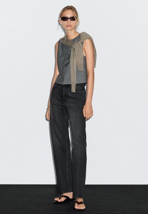 Massimo Dutti HIGH-WAISTED  - Jeans a sigaretta - black
