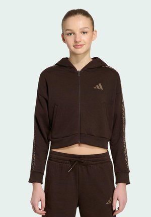 adidas Sportswear, ADIDAS SPORTSWEAR SEASONALS ANIMAL FULL ZIP HOODIE - Sudadera con cremallera - aurora coffee/multicolor/earth strata