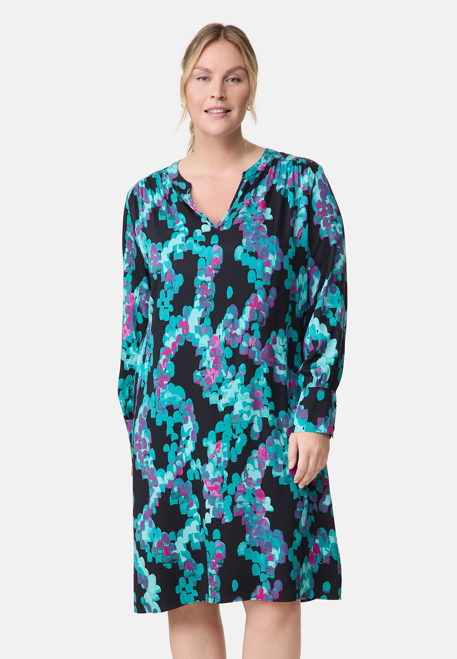 Samoon Jurk black gemustert zwart Zalando