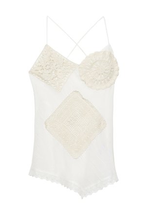 PULL&BEAR, ASYMMETRIC CROCHET - TOP - Débardeur - white