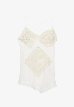 PULL&BEAR, ASYMMETRIC CROCHET - TOP - Débardeur - white
