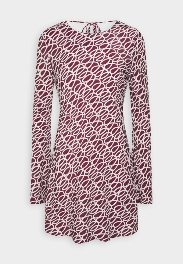 BIAS CUT MINI DRESS WITH LOW BACK SLASH NECK - Day dress - burgundy2