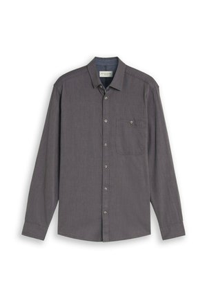 TOM TAILOR, REGULAR FIT HEMD MIT BRUSTTASCHE - Overhemd - tarmac grey structure