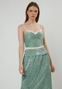 INFLUENCER SEQUIN ALL OVER - Top - aqua