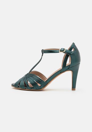 Højhælede sandaletter / Højhælede sandaler - dark green