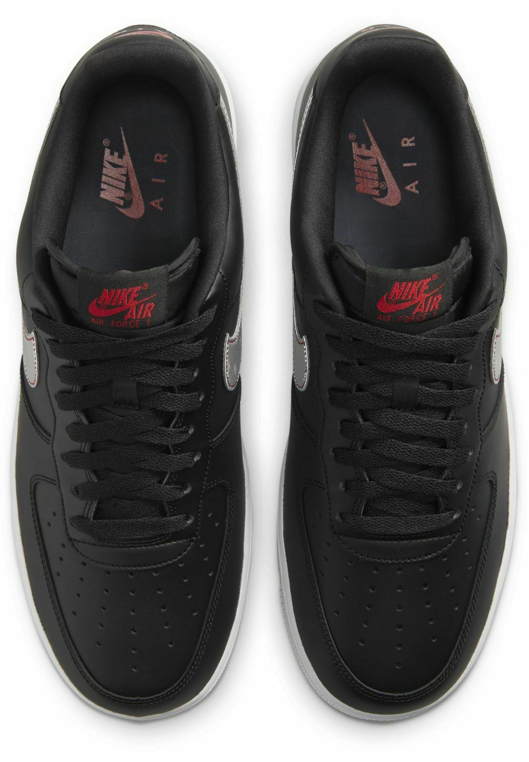 Nike Sportswear AIR FORCE - Sneakers laag - black/anthracite/university red/silver/Zwart  - Zalando.nl