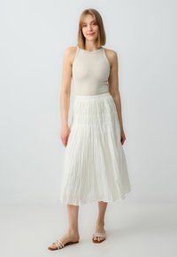 Jimmy Key RELAXED FIT HIGH WAIST MIDI  - Gonna a campana - ecru