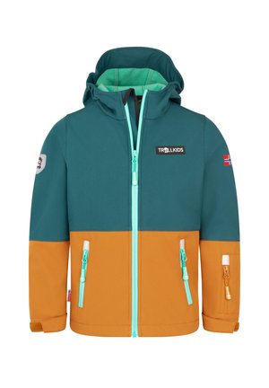 TROLLKIDS, KIDS SKJORTA JACKET UNISEX - Outdoor jacket - midnight forest/ caramel/ aquamarine green