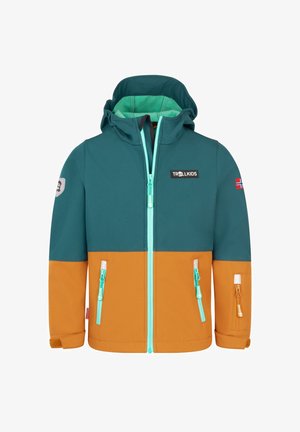 TROLLKIDS, KIDS SKJORTA JACKET UNISEX - Outdoor jacket - midnight forest/ caramel/ aquamarine green