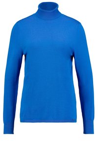 Sininen poolopaita, joka on valmistettu sileästä kankaasta. Pitkät hihat, istuva malli, ribbireunukset kauluksessa ja hihoissa. Huomaamaton brändilogo helmassa.