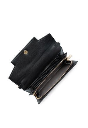 Porte-cartes En Cuir De Vachette Grainé Noir - 5 Emplacements, Fermoir Pression