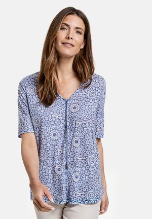Blouse - blau/ecru/weiss druck