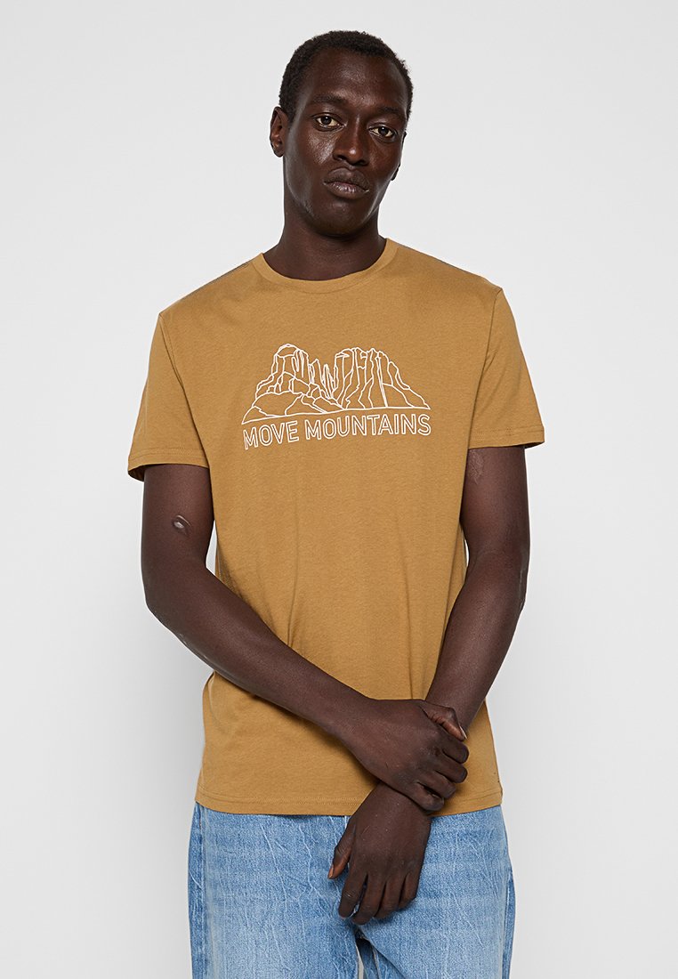 Jeep T-shirt print okergeel