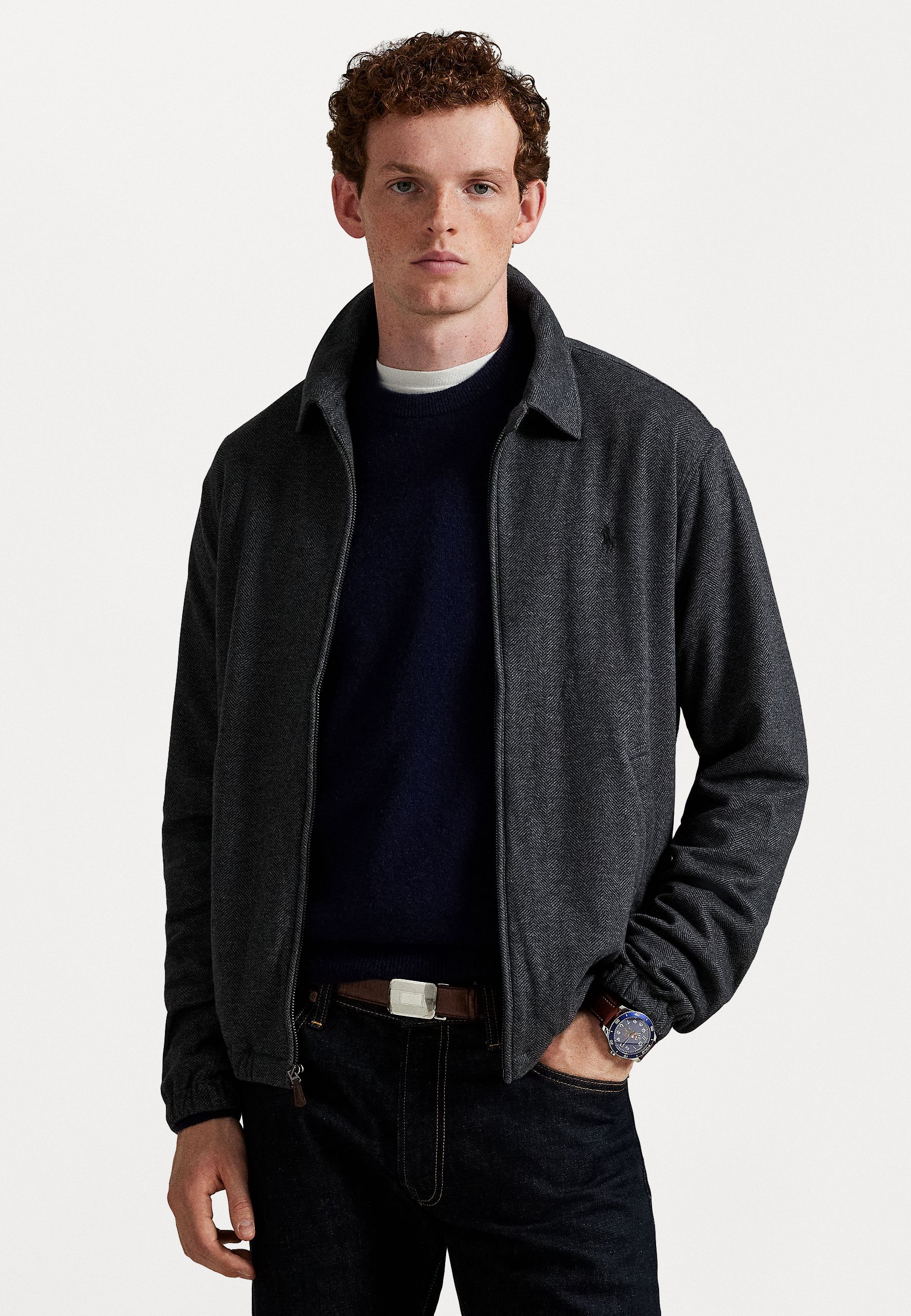 Polo Ralph Lauren HERRINGBONE LUXURY JERSEY BOMBER JACKET - Veste