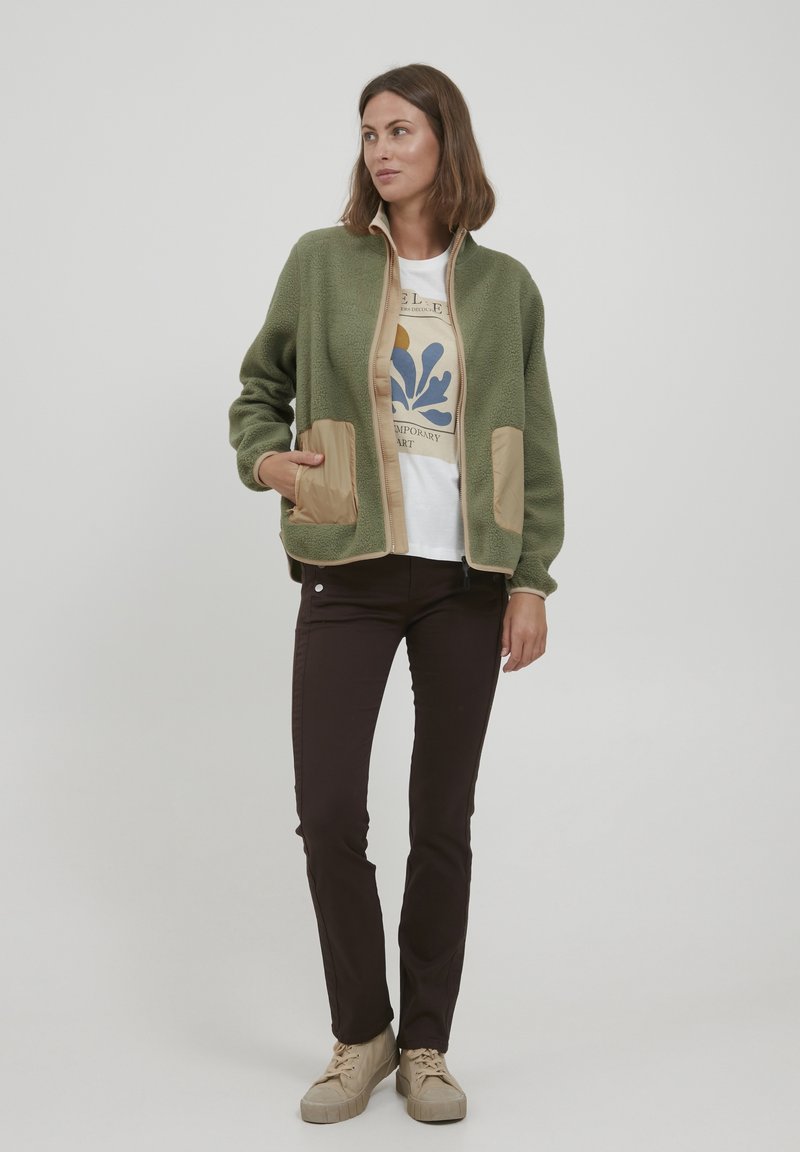 Damen Sweatshirts | Fransa FRFXTIPOL 1 JACKET Fleecejacke oil green/grey denim - IE24936 Damen Sweatshirts | Fransa FRFXTIPOL 1 JACKET Fleecejacke oil green/grey denim - IE24936