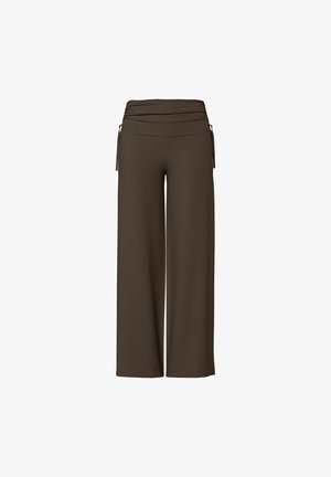 Pieces, TROUSERS PCROYA MW ROUCHING - Pantalon classique - hot fudge