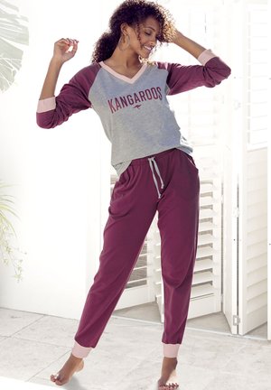 KangaROOS SET - Nachtwäsche Set - bordeaux grau meliert