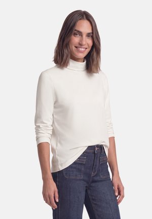 Street One, LANGARM SHIRT IN UNIFARBE MIT ROLLKRAGEN - T-shirt à manches longues - off white