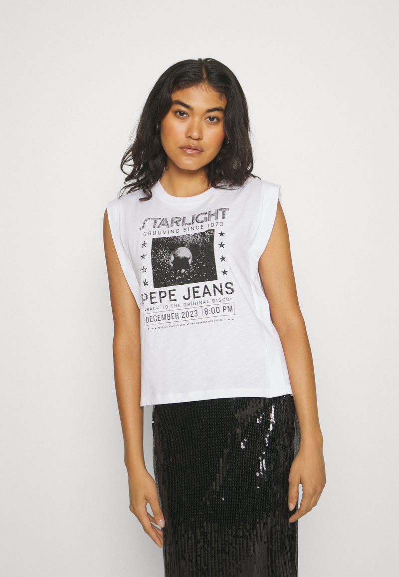 Pepe Jeans LUCY - Apdrukāts T-krekls - white