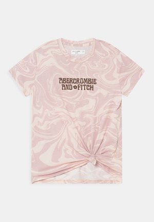 KNOT FRONT TECH CORE PATTERN - Triko s potiskem - pink marble