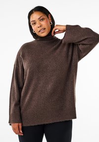 Zizzi Stickad tröja - bracken mel