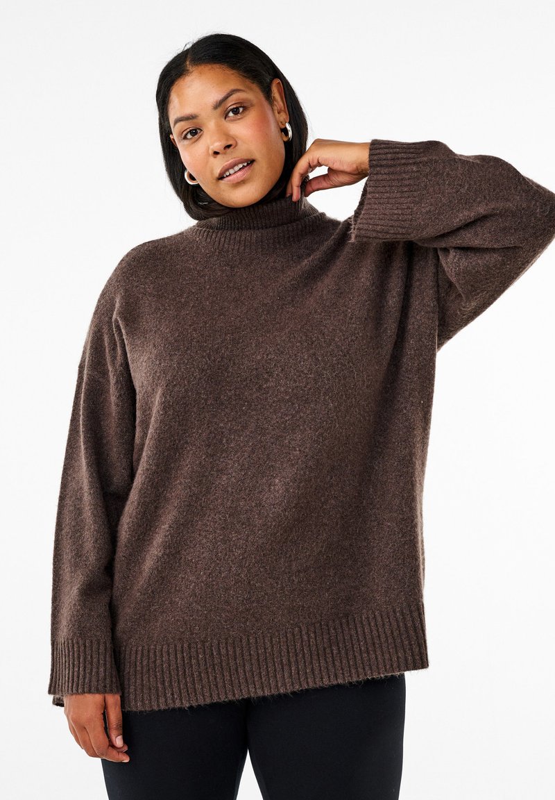 Zizzi Stickad tröja - bracken mel