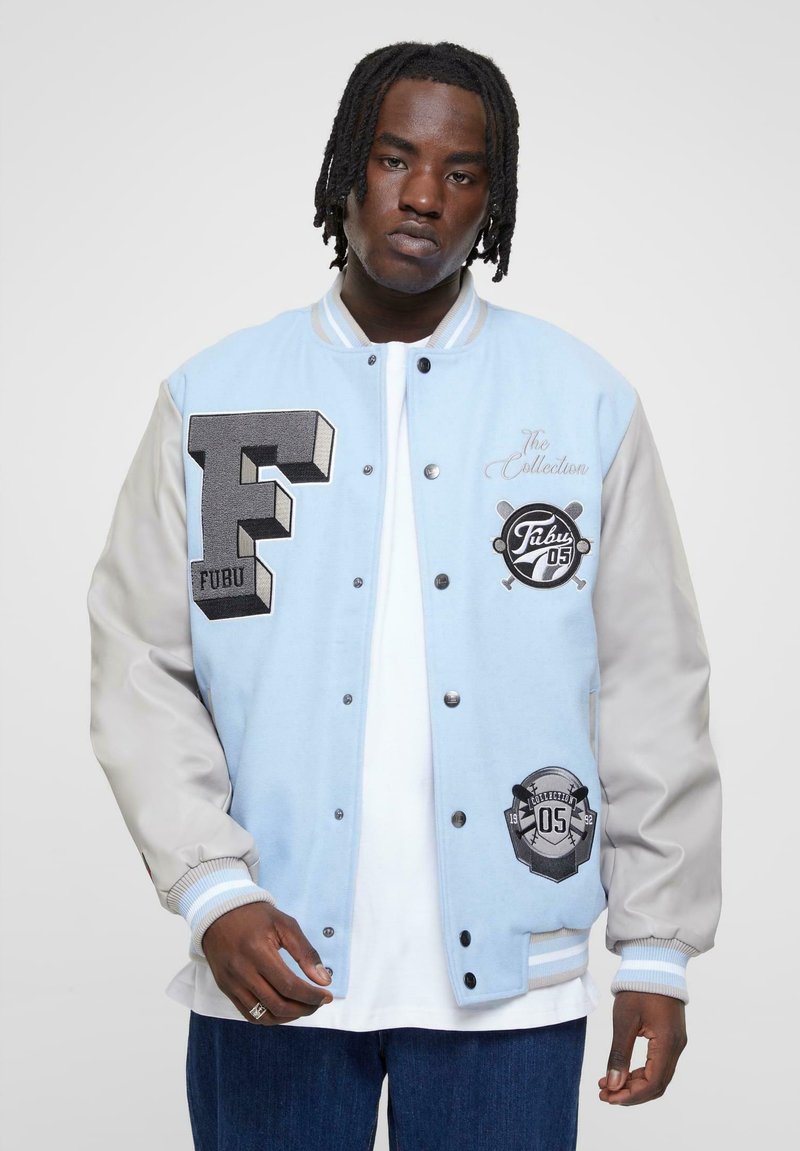 FUBU - COLLEGE VARSITY - Bomber stiliaus striukė - blue light grey, Padidinti