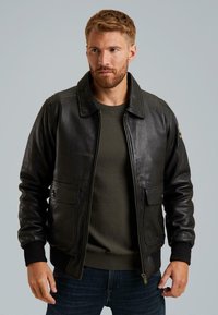PME Legend GREENVILLE - Chaqueta de cuero - black