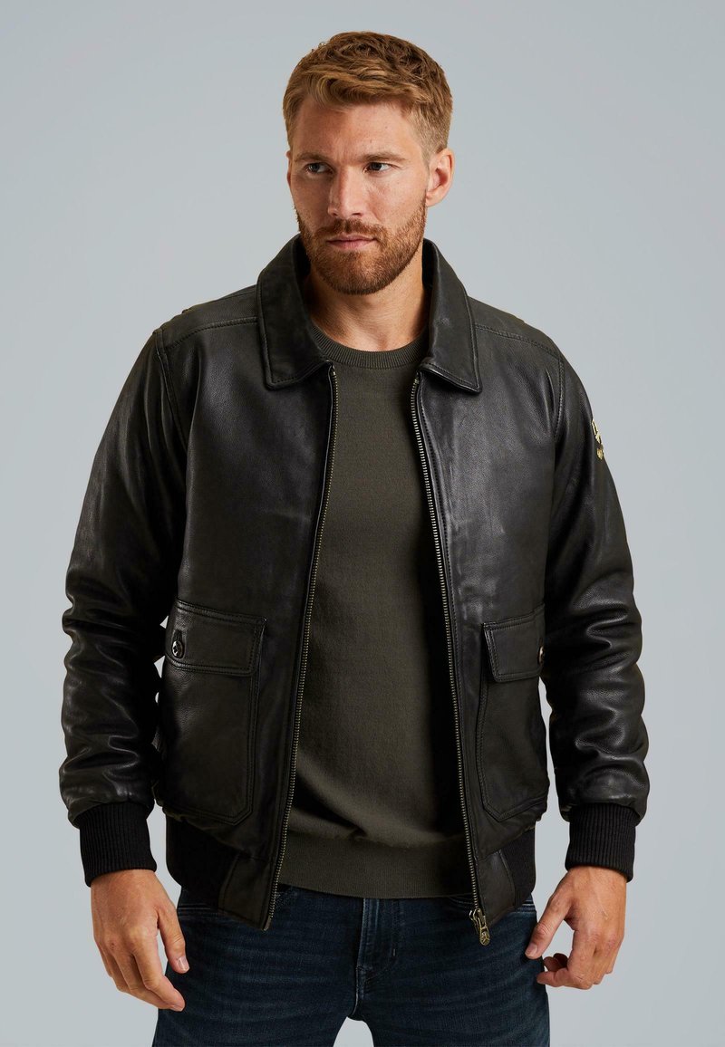 PME Legend GREENVILLE - Chaqueta de cuero - black