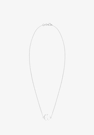 Sudraba kaklarota ar smalku ķēdi un centrālo ziedu piekari. Piekariņam ir gluda, pulēta virsma un noapaļoti ziedlapiņas.