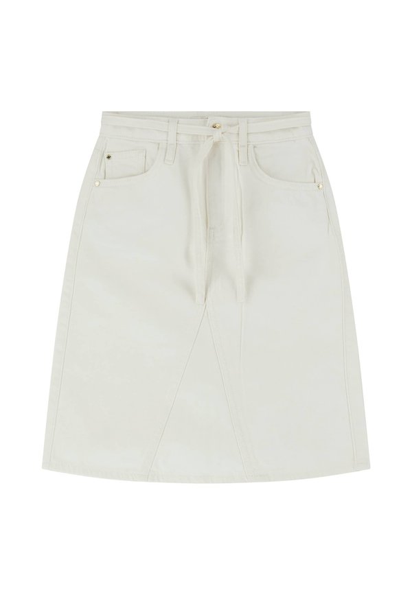 MITTELLANGER - Jeansrock - weiß