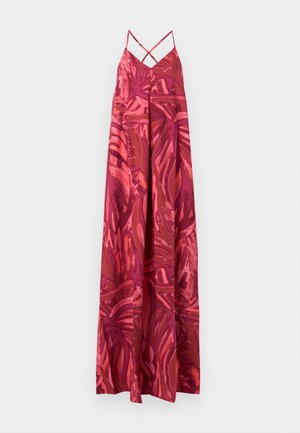 VILA, VIRYN ZOA V NECK SINGLET DRESS - Maxi šaty - holly berry