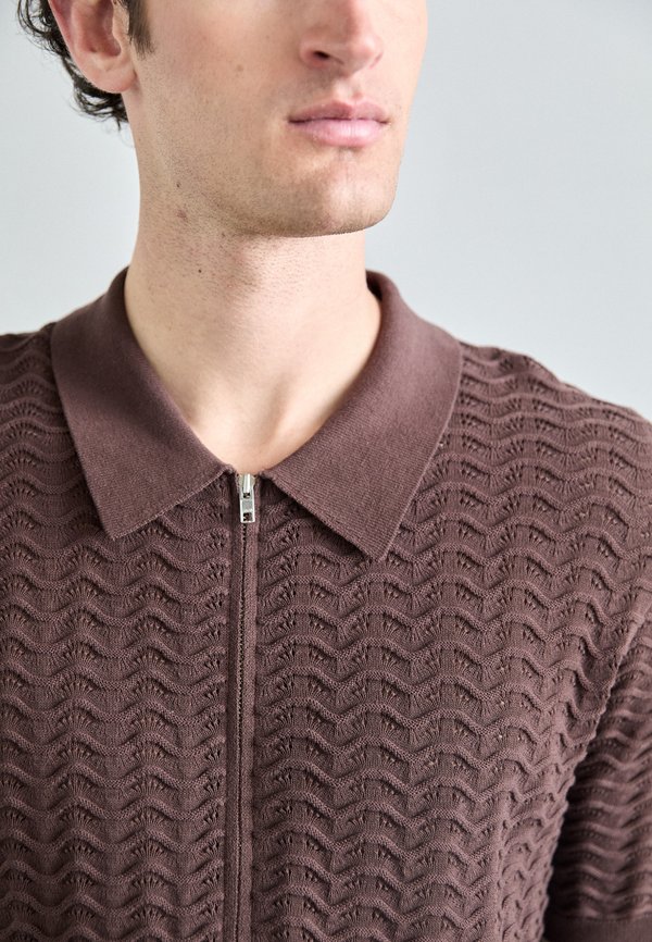 GUSTAV FULL ZIP - Shirt - coffee3