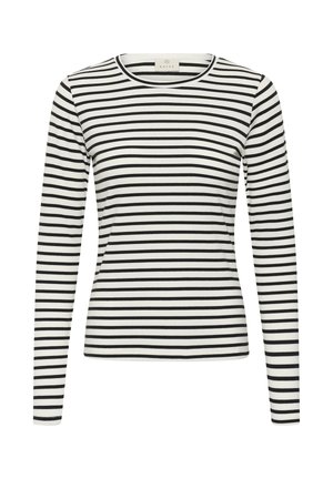 Kaffe, KALIDDY PLAIN STRIPE T-SHIRT - T-shirt à manches longues - chalk w black stripe