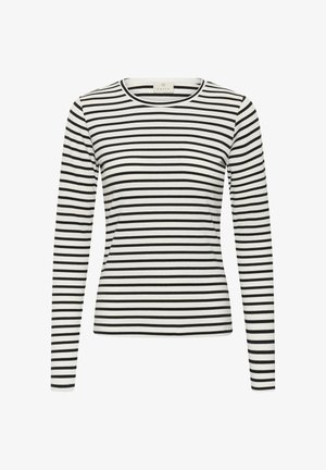 Kaffe, KALIDDY PLAIN STRIPE T-SHIRT - T-shirt à manches longues - chalk w black stripe
