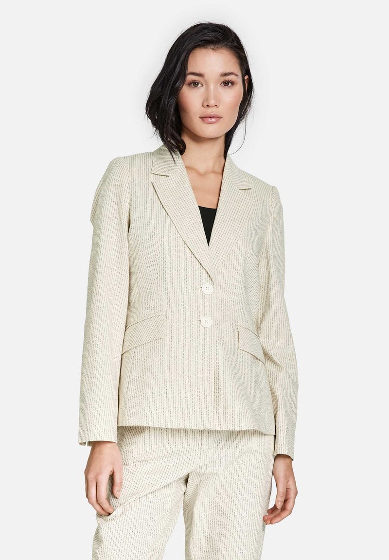 Taifun LANGARM MIT FEINEN STREIFEN Blazer light creme gemustert