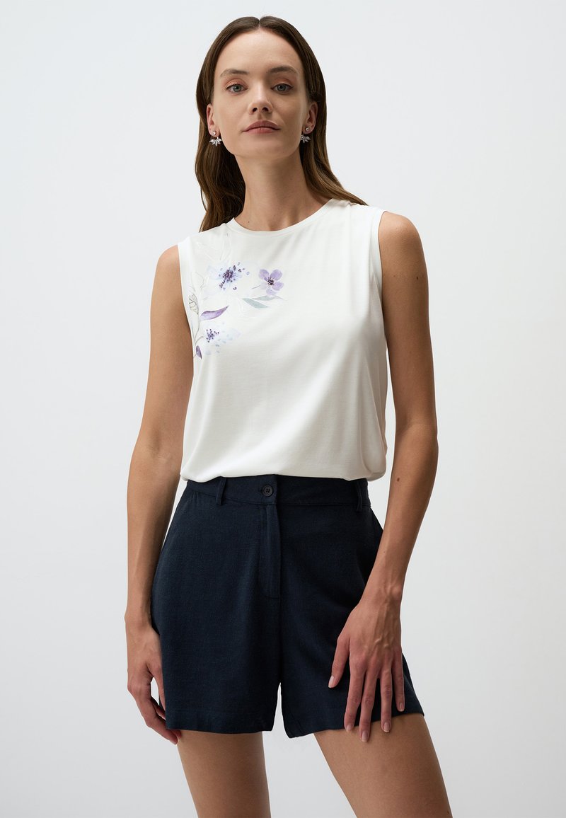 Jimmy Key FLORAL DETAILED CREW-NECK SLEEVELESS - Top - white