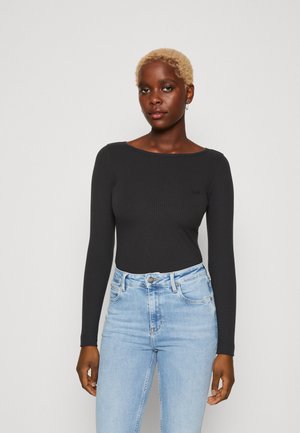 BOAT NECK   - Long sleeved top - charcoal