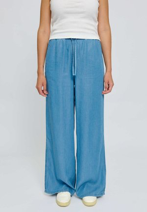 Mazine, DRAWSTRING TENCEL PANTS - Wide Leg - dark blue wash