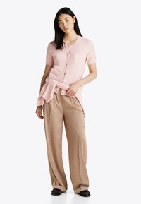 Tommy Hilfiger RICH SHORT SLEEVE  - Strickjacke - heather foggy pink