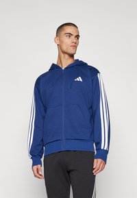 adidas Sportswear - Jaka ar rāvējslēdzēju - dark blue/white Miniatūras attēls 1