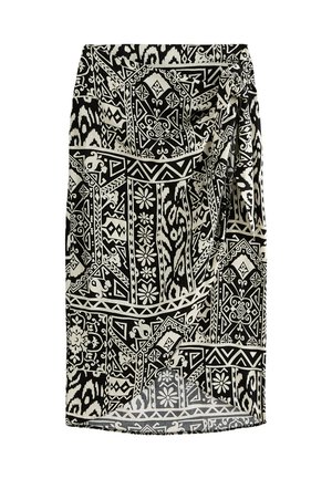 New Look ABSTRACT PRINT SARONG MIDI - Jupe portefeuille - black pattern