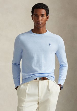 SLIM FIT TEXTURED COTTON SWEATER - Maglione - office blue