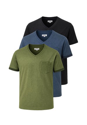 SET OF 3 OM - T-shirt - bas - olive navy black