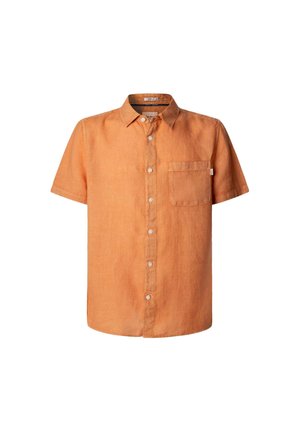 Heledoranž väljaku jahutus särg, millel on lühikesed varrukad ja millel on nööbid, valmistatud lina materjalist. Omab kraed, plaastrikot ja sirget hemme, millel on viis nööpi ees.