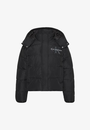 Calvin Klein Jeans, MATTE MONOLOGO SHORT PUFFER - Talvejope - black