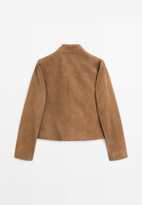 LINED BUTTONS - Leren jas - brown