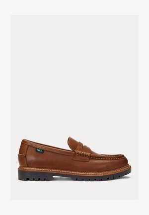 Polo Ralph Lauren JETT LUG-SOLE LEATHER PENNY LOAFER - Belebújós cipők - brown
