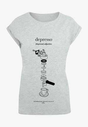 Mister Tee, DEPRESSO EXTENDED SHOULDER TEE - T-shirts print - heather grey