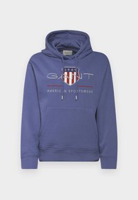 ARCHIVE SHIELD HOODIE - Mikina - dusty navy